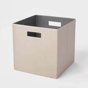 Cube Storage: 13" x 13" Fabric Bin Woven Yarn Dye Light Taupe - Brightroom, NWT